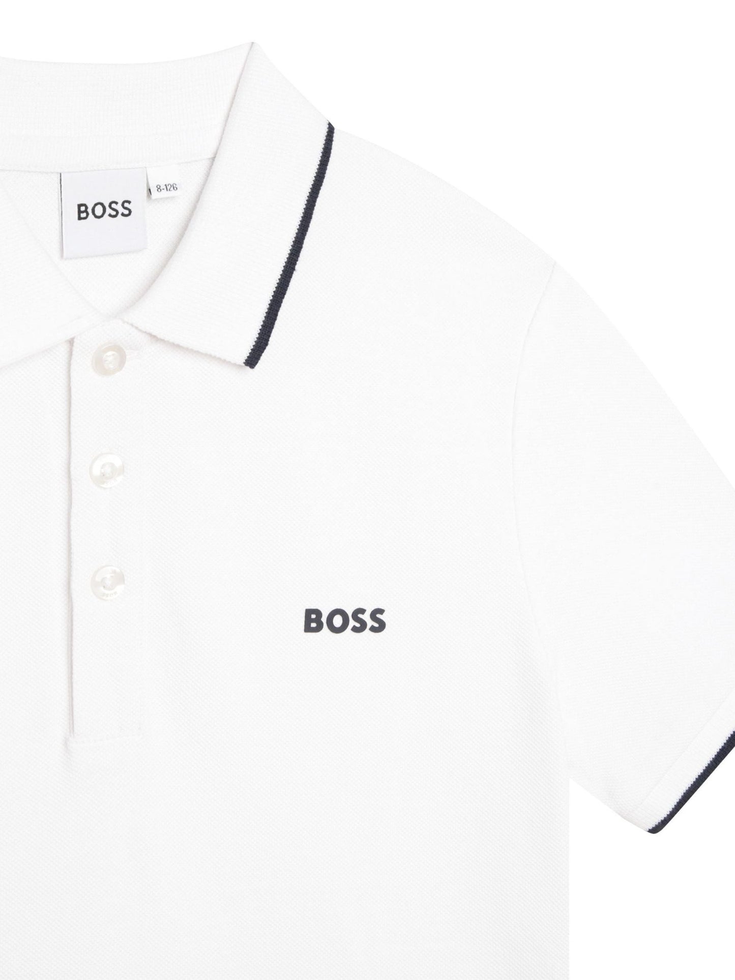 Dsiney Kidz - BOSS White 100% Cotton Short Sleeved Logo Polo Shirt image 7