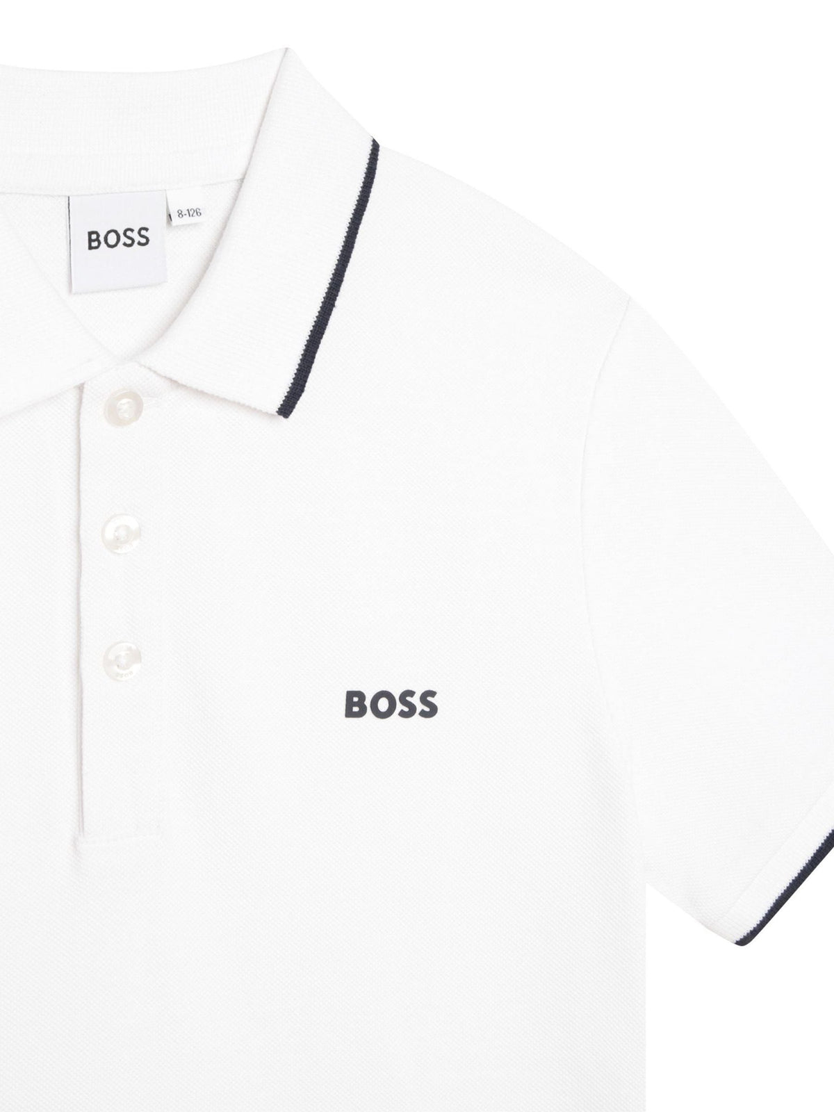 Dsiney Kidz - BOSS White 100% Cotton Short Sleeved Logo Polo Shirt image 7