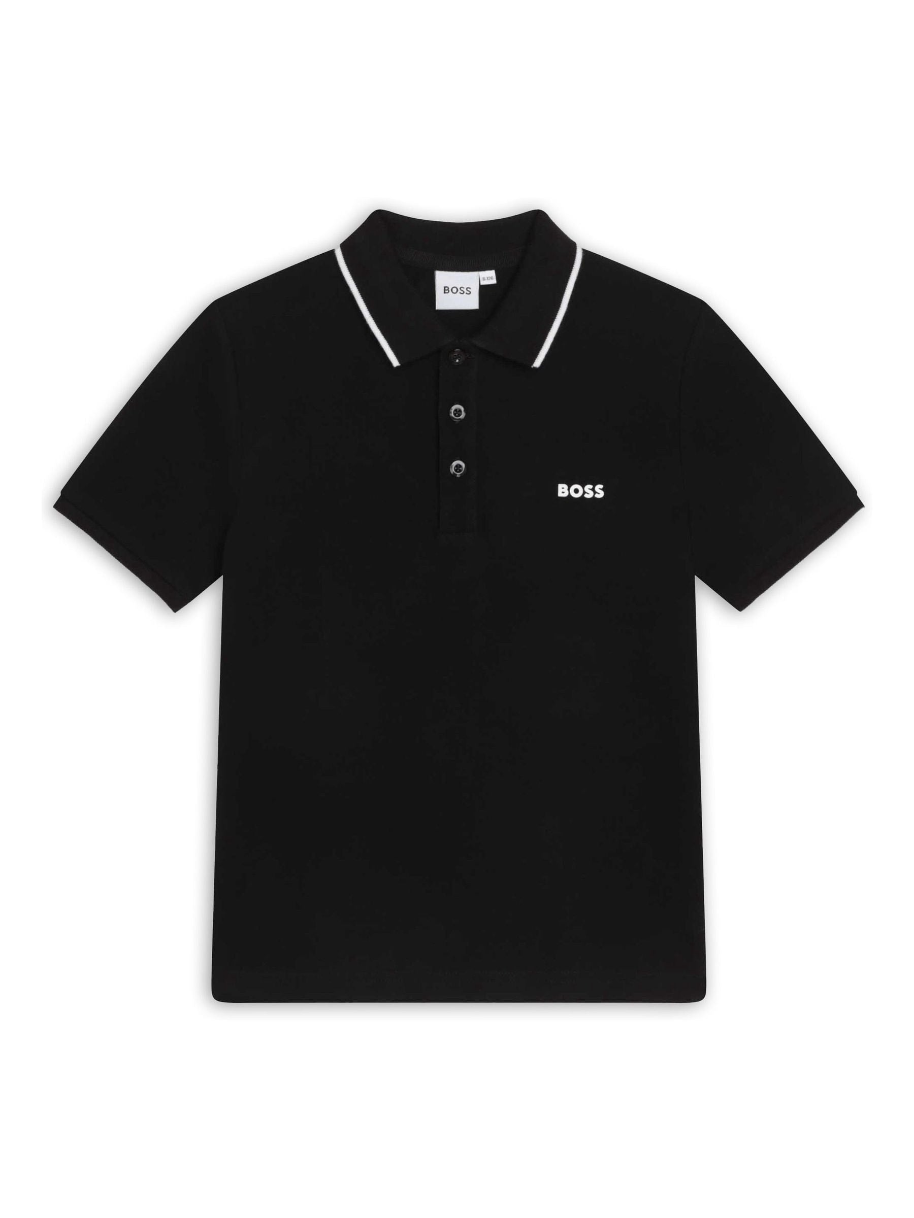 Dsiney Kidz - BOSS Black 100% Cotton Short Sleeved Logo Polo Shirt image 1