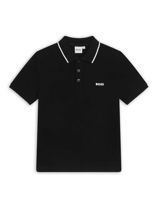 Dsiney Kidz - BOSS Black 100% Cotton Short Sleeved Logo Polo Shirt image 1