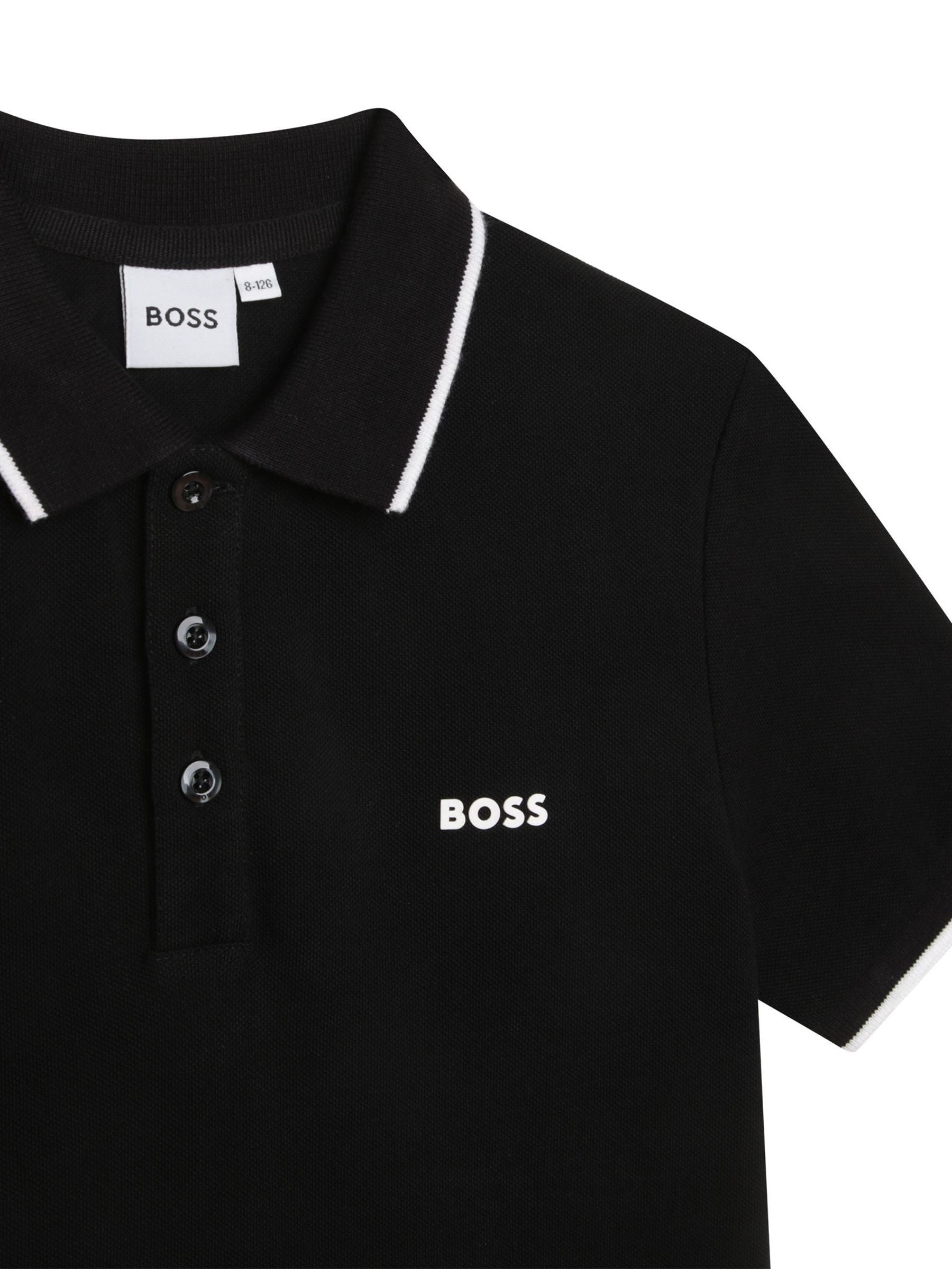 Dsiney Kidz - BOSS Black 100% Cotton Short Sleeved Logo Polo Shirt image 3