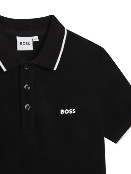 Dsiney Kidz - BOSS Black 100% Cotton Short Sleeved Logo Polo Shirt image 3
