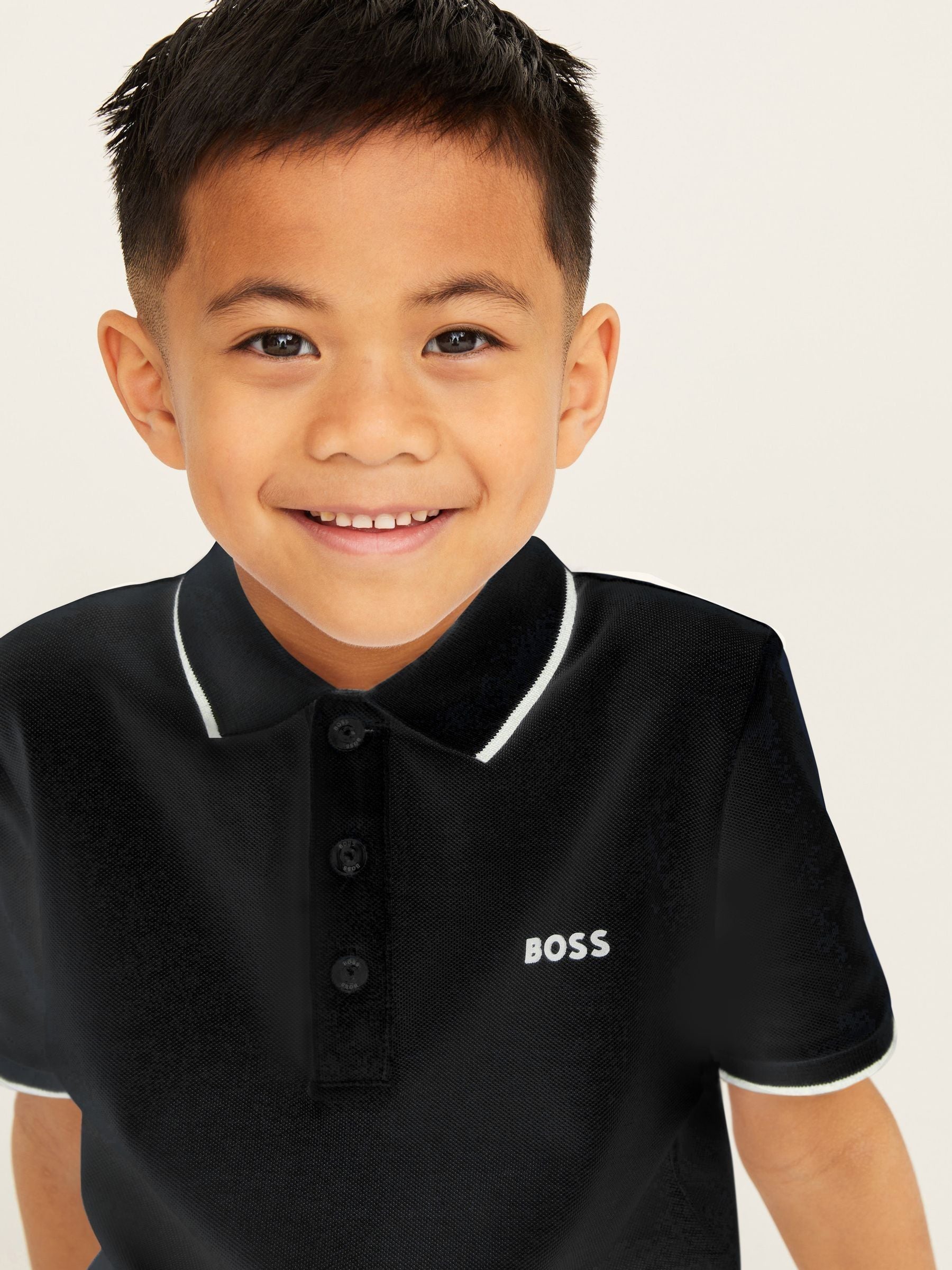 Dsiney Kidz - BOSS Black 100% Cotton Short Sleeved Logo Polo Shirt image 4
