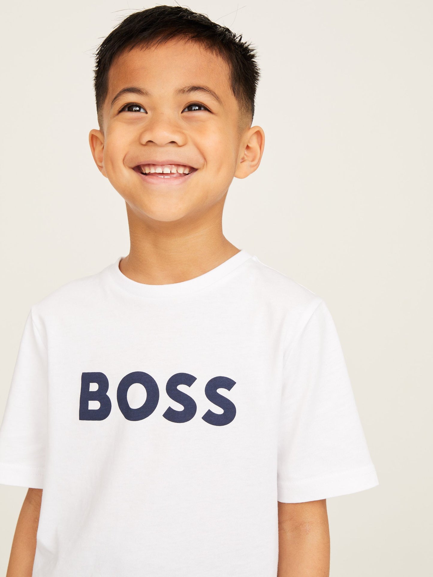 Dsiney Kidz - BOSS White Logo Short Sleeve T-Shirt image 3