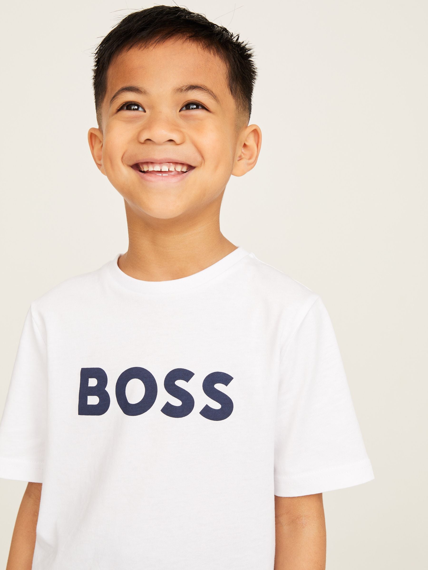Dsiney Kidz - BOSS White Logo Short Sleeve T-Shirt image 3