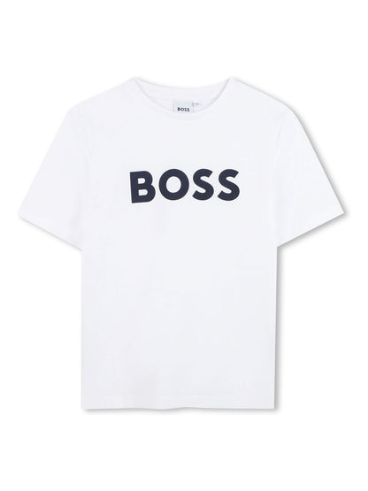 Dsiney Kidz - BOSS White Logo Short Sleeve T-Shirt image 4