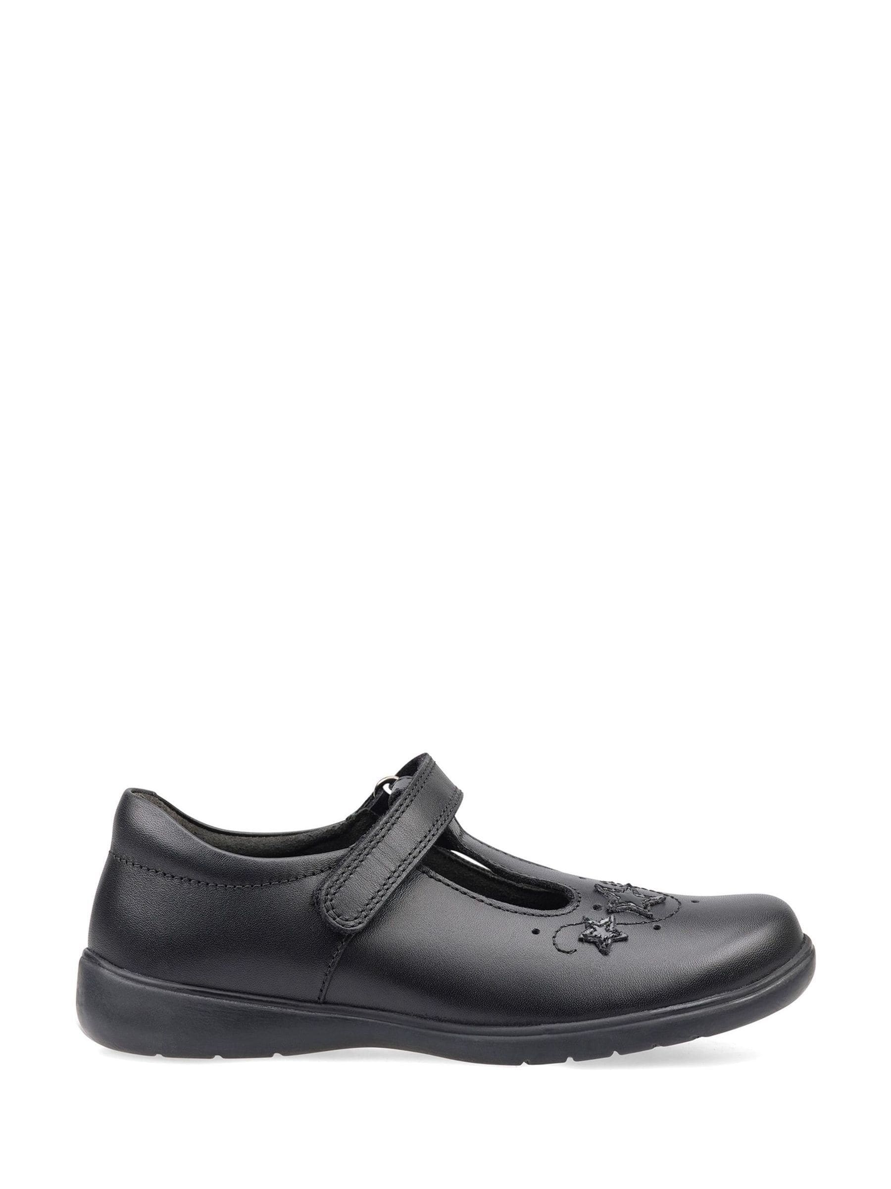 Start Rite Black Wide Fit Star Jump T-Bar Leather School Shoes image 3