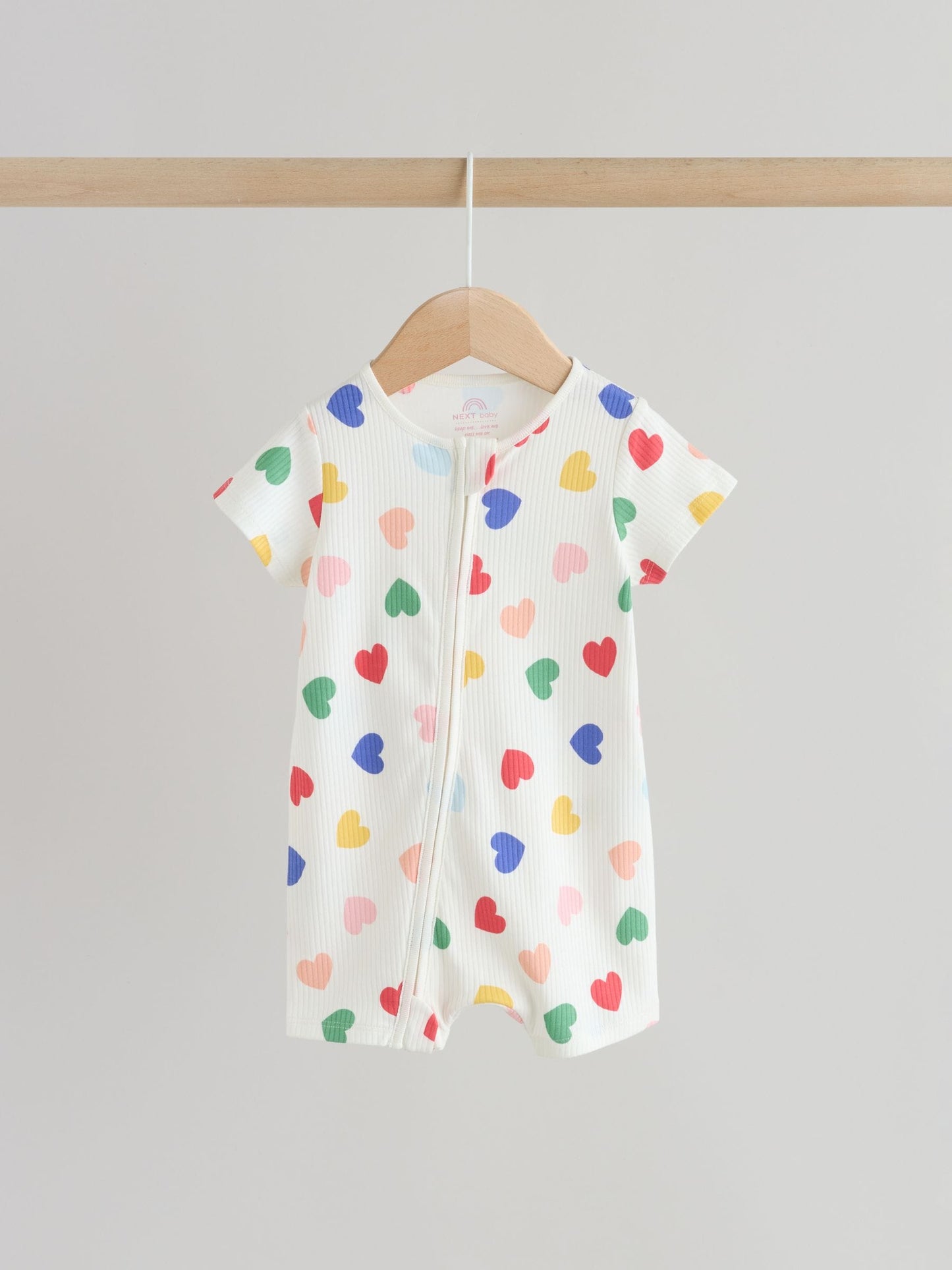 White/Blue/Red Two Way Zip Baby Rompers 3 Pack (0mths-3yrs) image 3