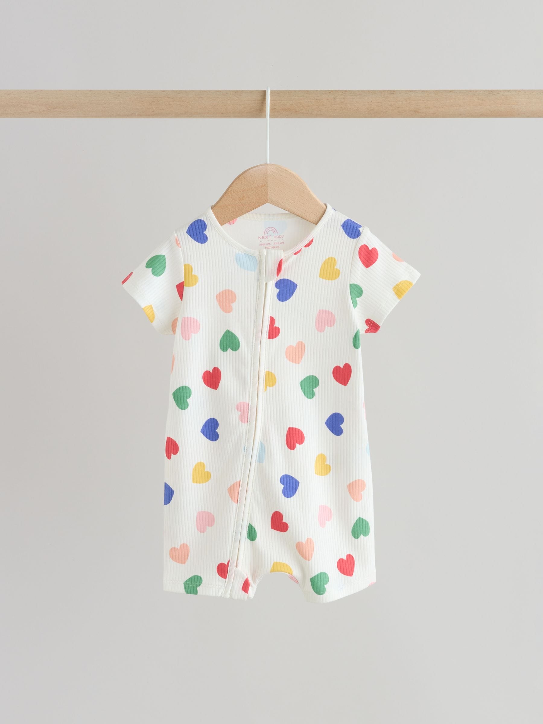 White/Blue/Red Two Way Zip Baby Rompers 3 Pack (0mths-3yrs) image 3