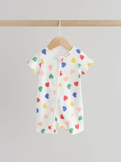 White/Blue/Red Two Way Zip Baby Rompers 3 Pack (0mths-3yrs) image 3