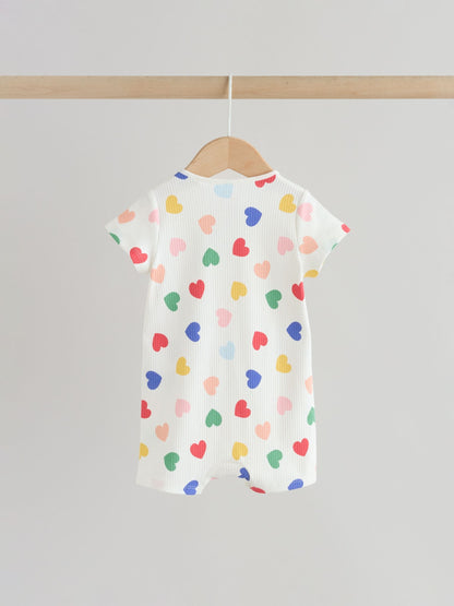 White/Blue/Red Two Way Zip Baby Rompers 3 Pack (0mths-3yrs) image 4