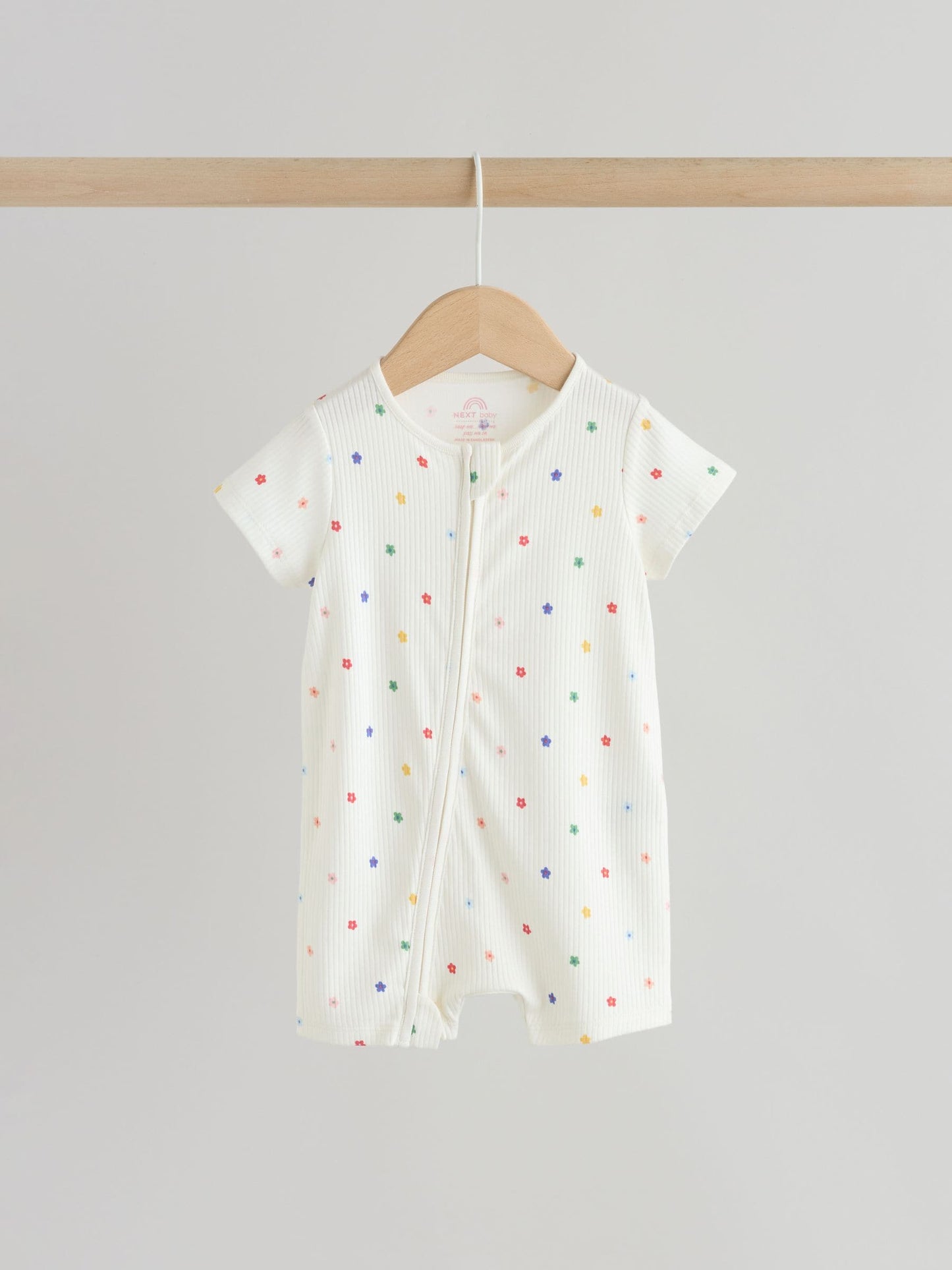 White/Blue/Red Two Way Zip Baby Rompers 3 Pack (0mths-3yrs) image 5