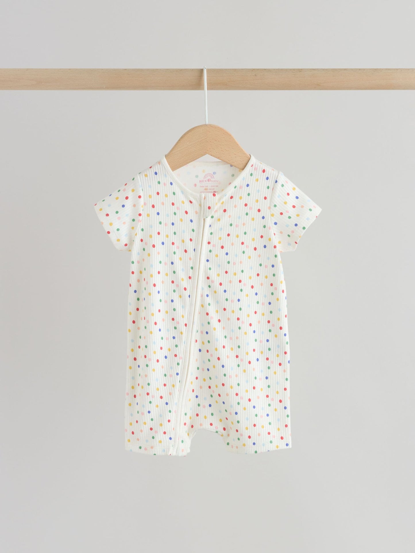 White/Blue/Red Two Way Zip Baby Rompers 3 Pack (0mths-3yrs) image 6