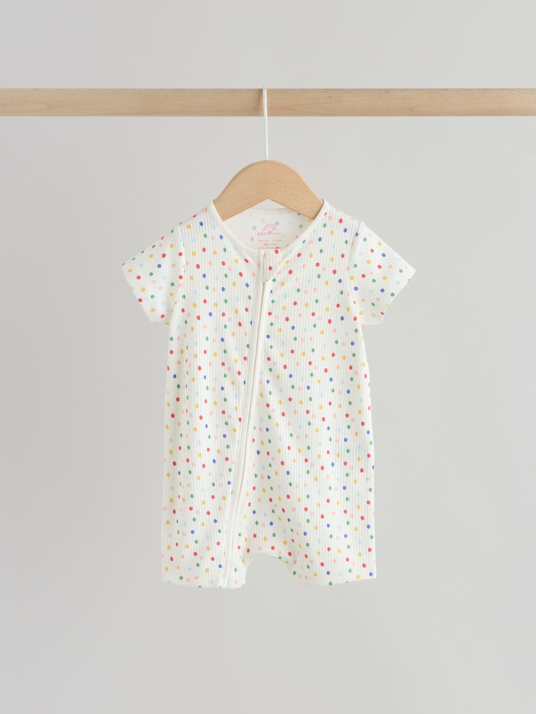 White/Blue/Red Two Way Zip Baby Rompers 3 Pack (0mths-3yrs) image 6