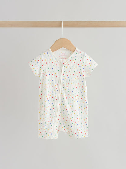 White/Blue/Red Two Way Zip Baby Rompers 3 Pack (0mths-3yrs) image 6