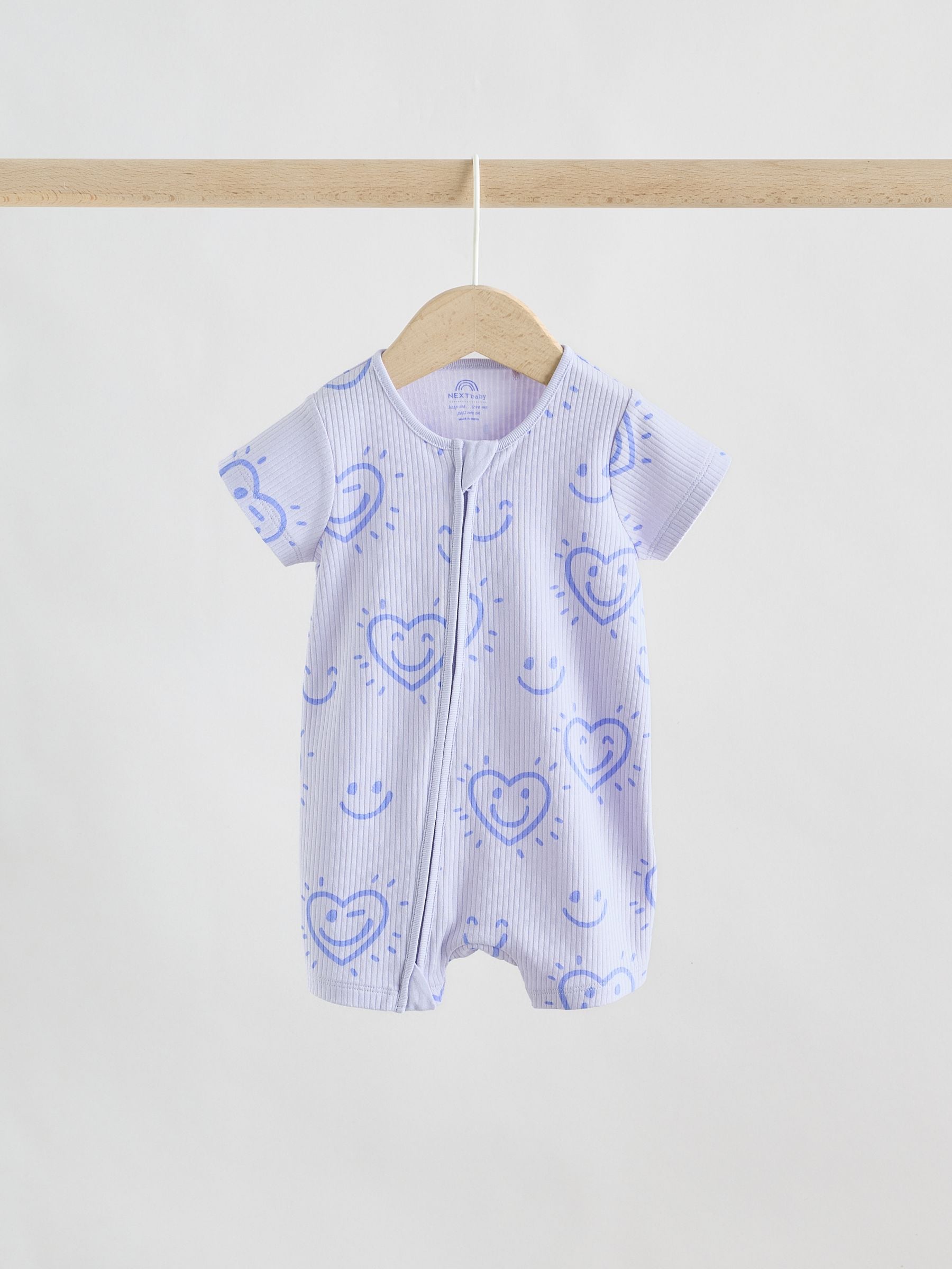 Lilac Purple Two Way Zip Baby Sleepsuits 3 Pack (0mths-3yrs) image 3