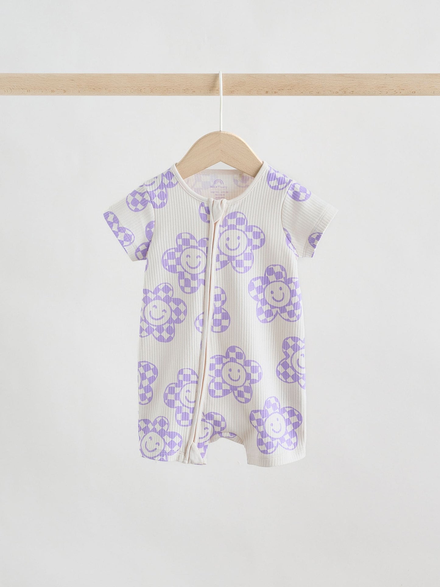 Lilac Purple Two Way Zip Baby Sleepsuits 3 Pack (0mths-3yrs) image 5