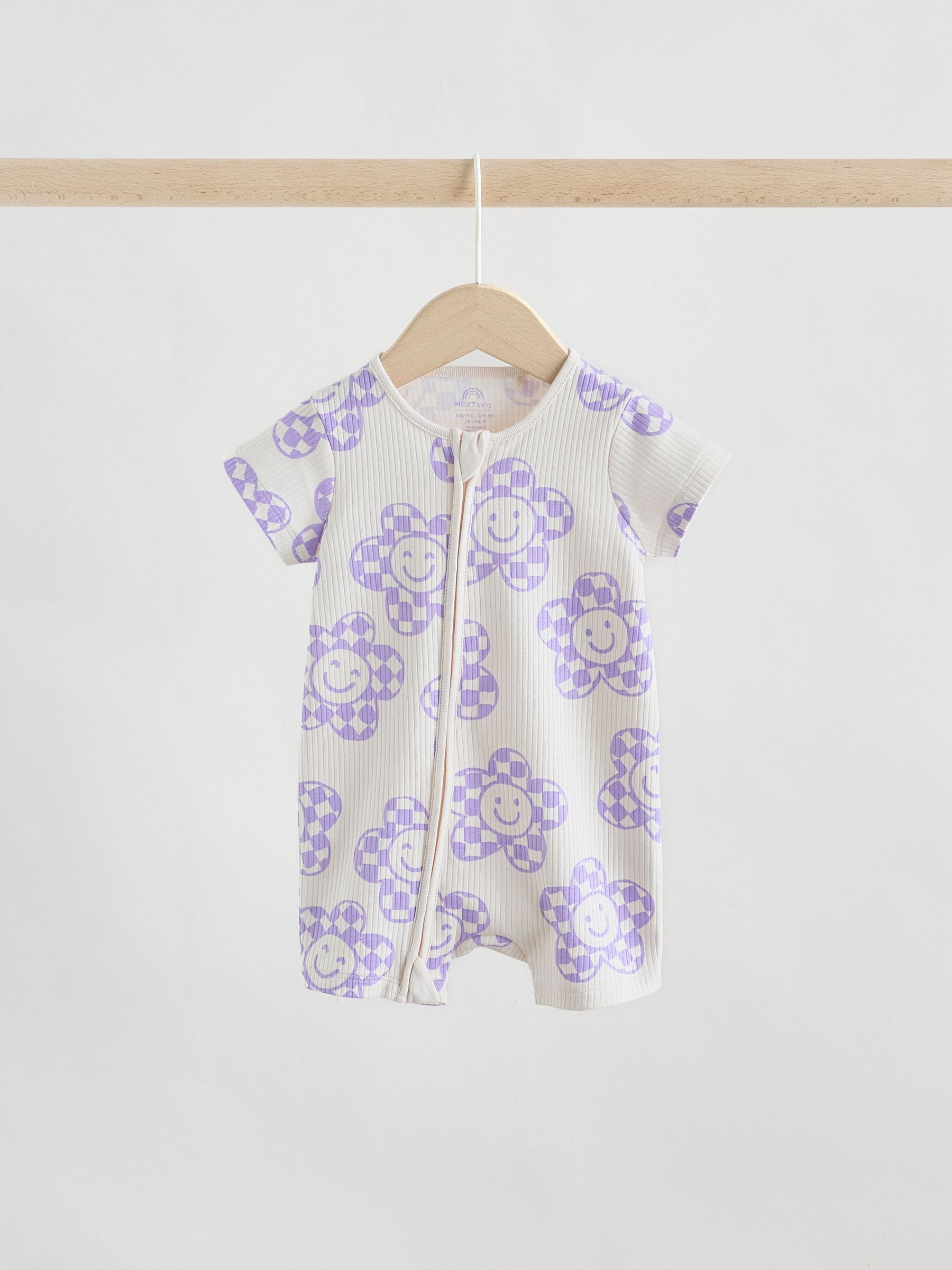 Lilac Purple Two Way Zip Baby Sleepsuits 3 Pack (0mths-3yrs) image 5