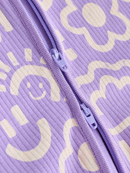 Lilac Purple Two Way Zip Baby Sleepsuits 3 Pack (0mths-3yrs) image 7
