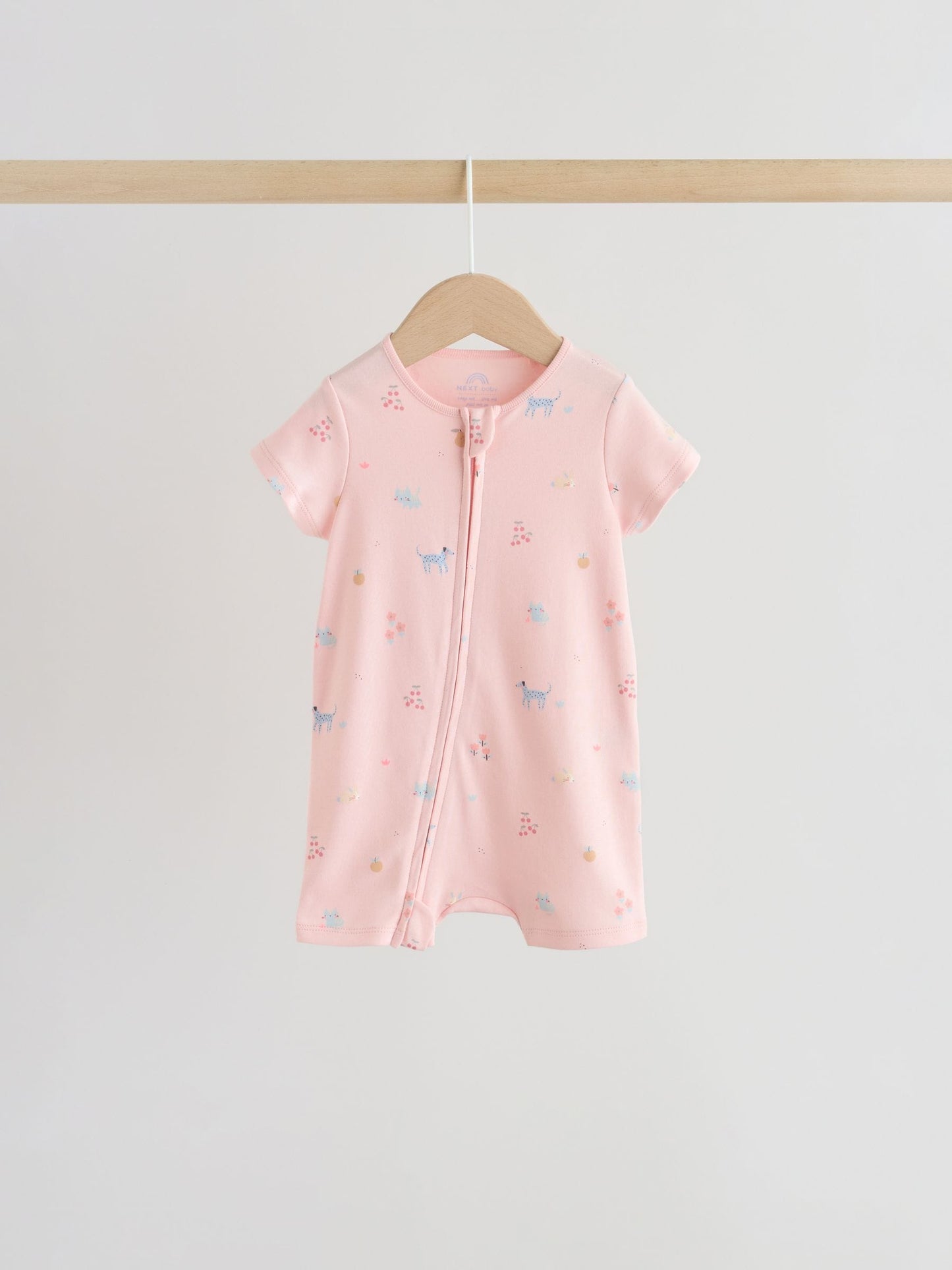 Pink/Blue Two Way Zip Baby Rompers 3 Pack (0mths-3yrs) image 3