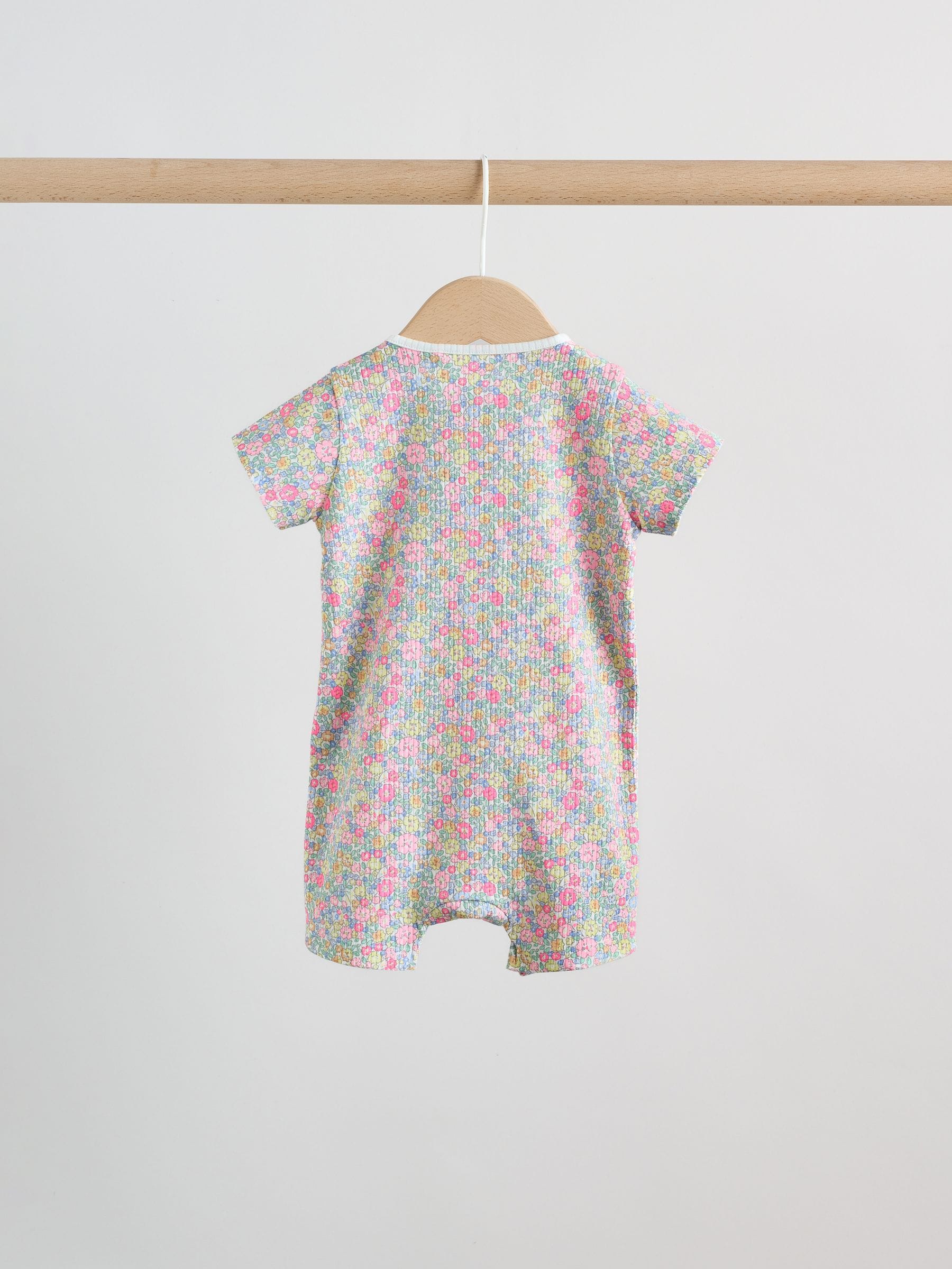 Pink/Yellow Two Way Zip Baby Rompers 3 Pack (0mths-3yrs) image 6