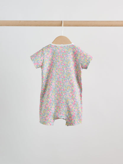 Pink/Yellow Two Way Zip Baby Rompers 3 Pack (0mths-3yrs) image 6