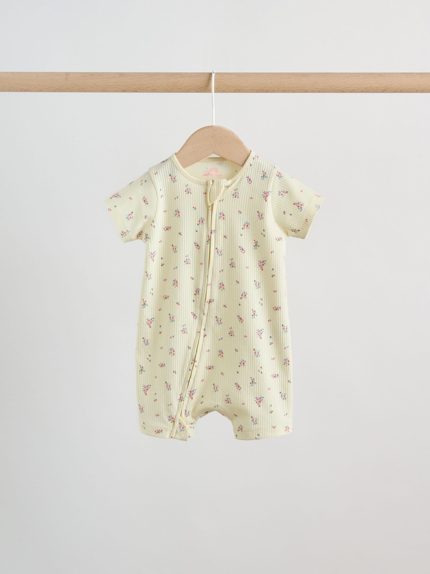 Pink/Yellow Two Way Zip Baby Rompers 3 Pack (0mths-3yrs) image 7
