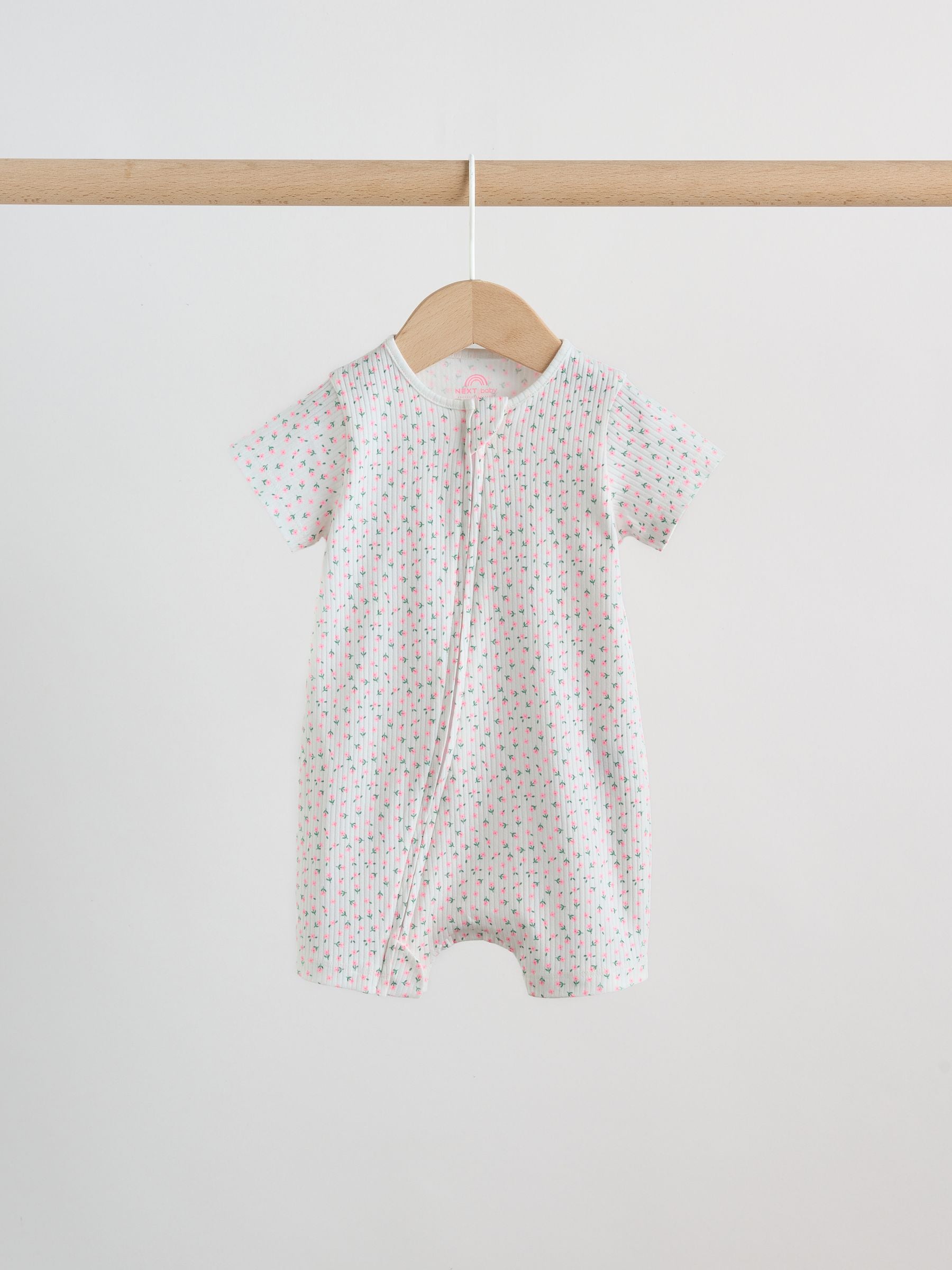 Pink/Yellow Two Way Zip Baby Rompers 3 Pack (0mths-3yrs) image 8