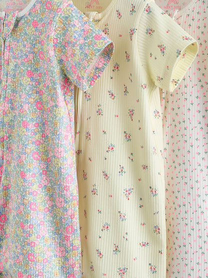 Pink/Yellow Two Way Zip Baby Rompers 3 Pack (0mths-3yrs) image 9