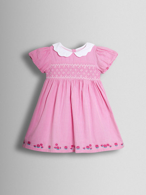 Dsiney Kidz - JoJo Maman Bébé Pink Bud Floral Smocked Party Dress image 1