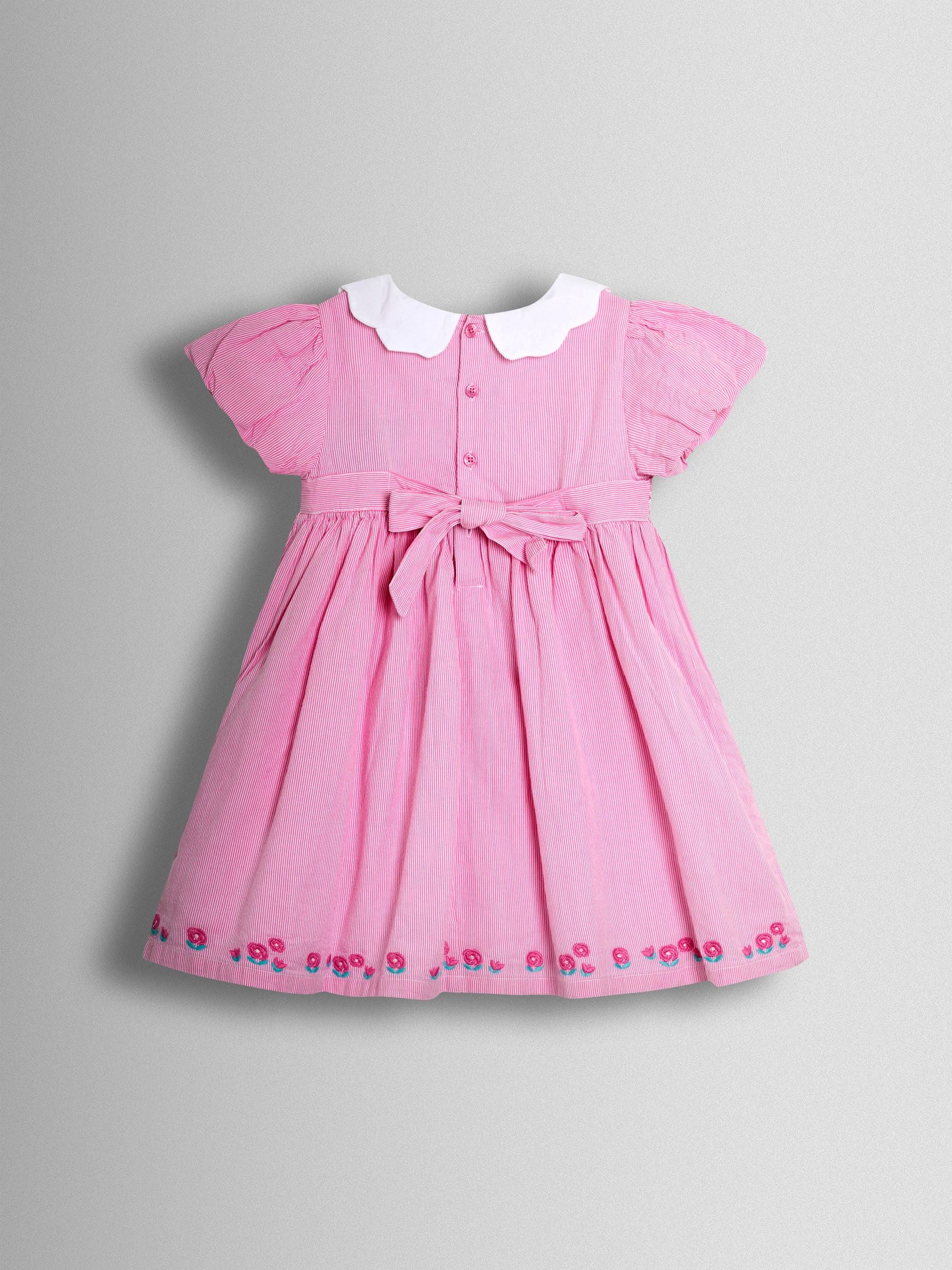 JoJo Maman Bébé Pink Bud Floral Smocked Party Dress image 3