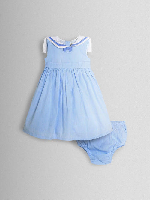 Dsiney Kidz - JoJo Maman Bébé Blue Sailor Stripe Party Dress image 1