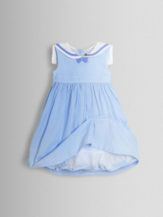 JoJo Maman Bébé Blue Sailor Stripe Party Dress image 2