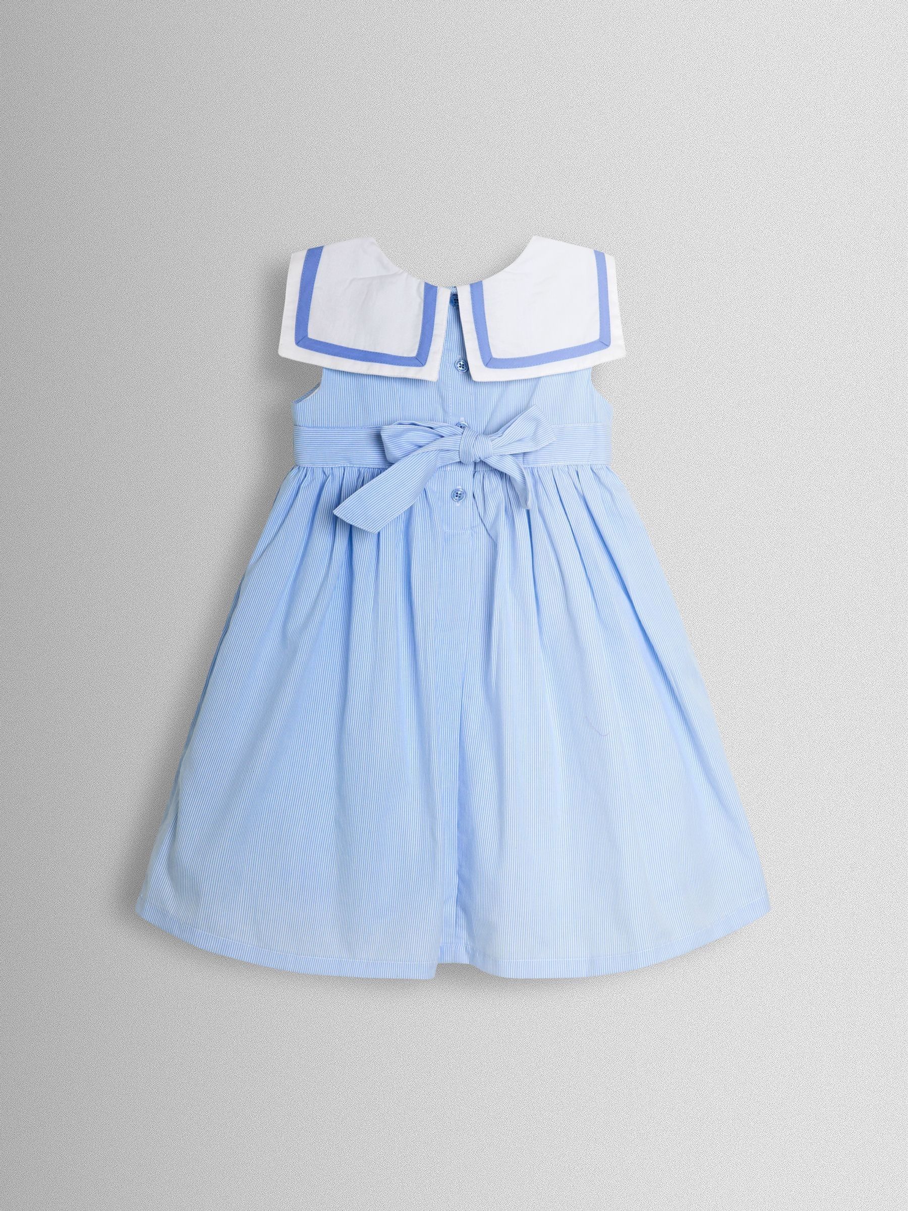 JoJo Maman Bébé Blue Sailor Stripe Party Dress image 4