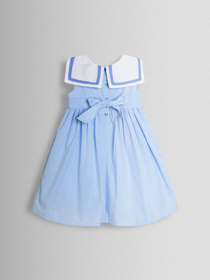 JoJo Maman Bébé Blue Sailor Stripe Party Dress image 4