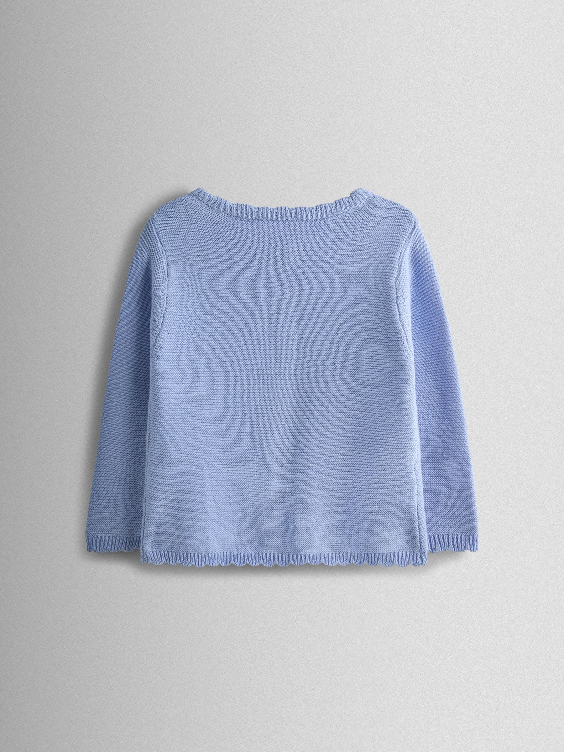 Dsiney Kidz - JoJo Maman Bébé Cornflower Blue Scalloped Cardigan image 2