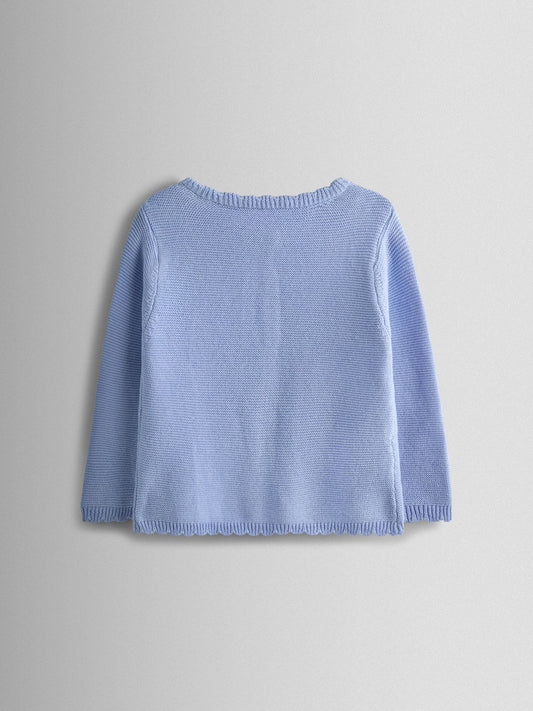 Dsiney Kidz - JoJo Maman Bébé Cornflower Blue Scalloped Cardigan image 2