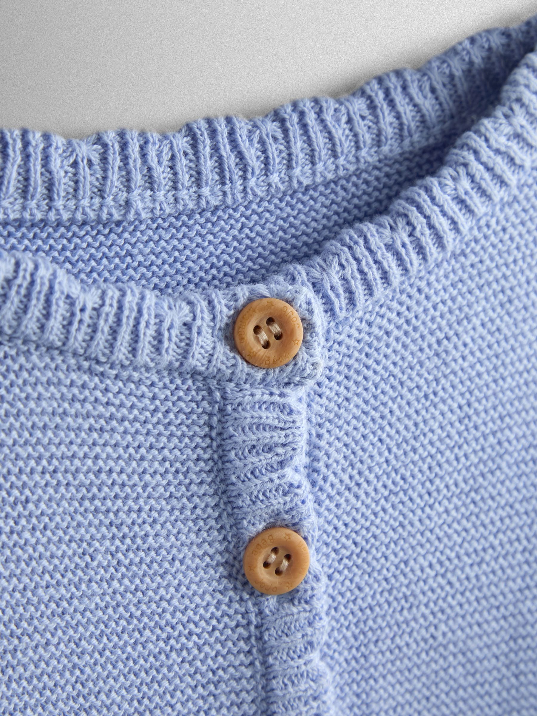 Dsiney Kidz - JoJo Maman Bébé Cornflower Blue Scalloped Cardigan image 3