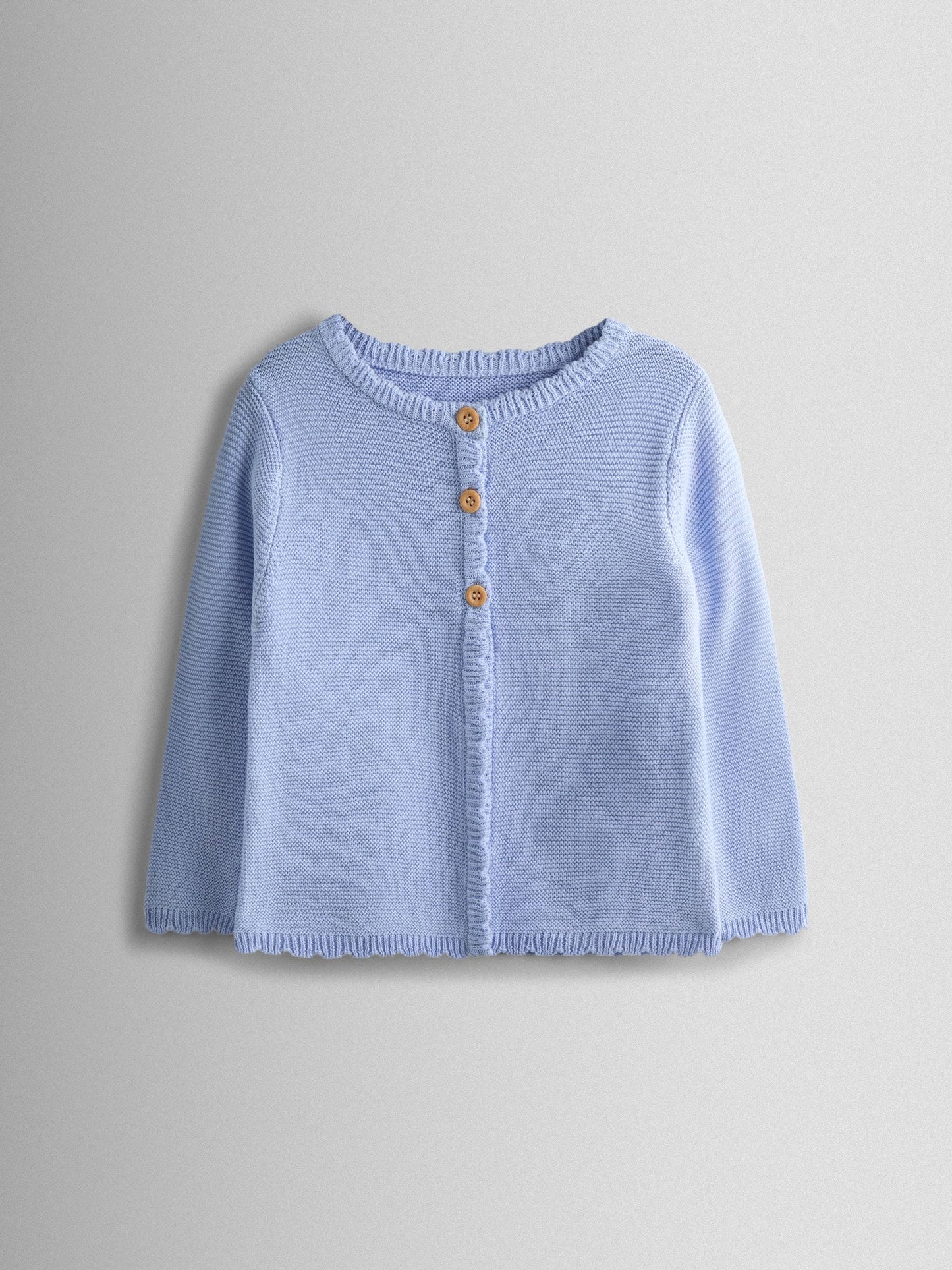 Dsiney Kidz - JoJo Maman Bébé Cornflower Blue Scalloped Cardigan image 1