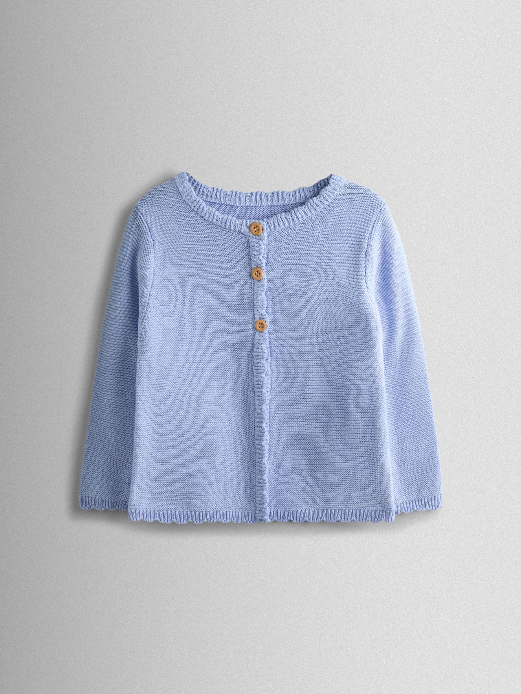 Dsiney Kidz - JoJo Maman Bébé Cornflower Blue Scalloped Cardigan image 1