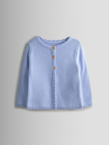 Dsiney Kidz - JoJo Maman Bébé Cornflower Blue Scalloped Cardigan image 1