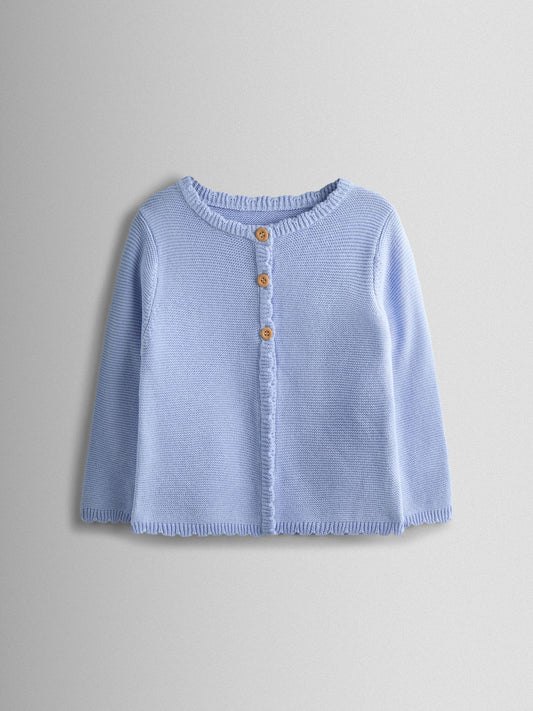 Dsiney Kidz - JoJo Maman Bébé Cornflower Blue Scalloped Cardigan image 1