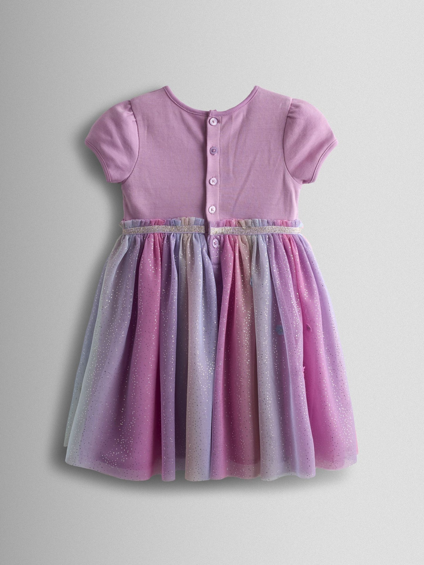 JoJo Maman Bébé Lilac Purple Unicorn Appliqué Tulle Party Dress image 3
