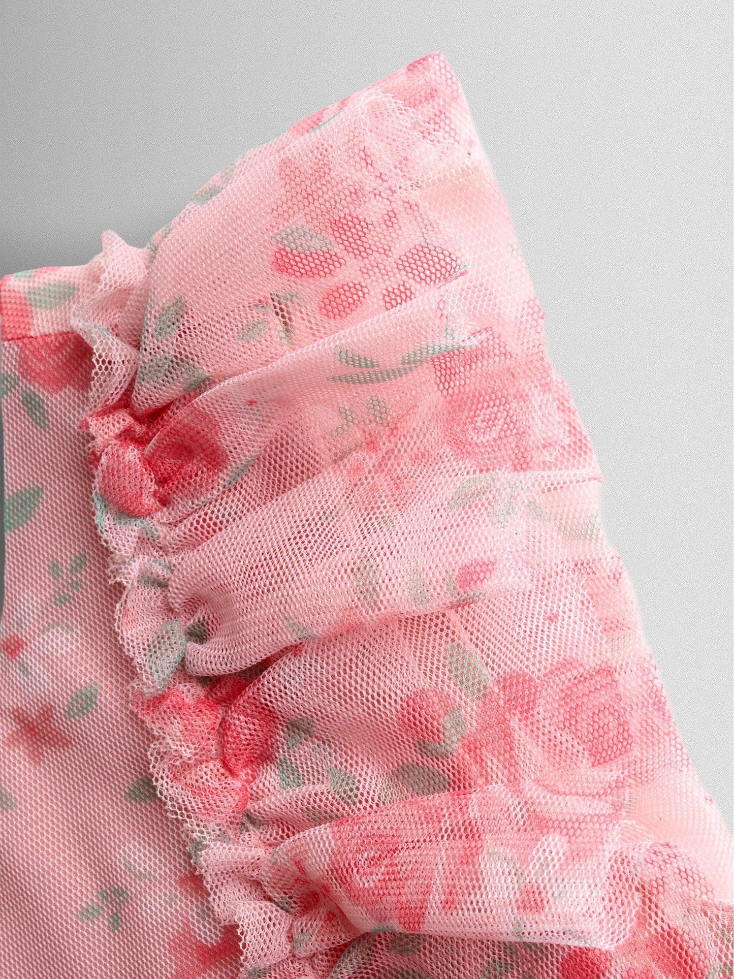JoJo Maman Bébé Rose Pink Printed Tulle Ruffle Party Dress image 3
