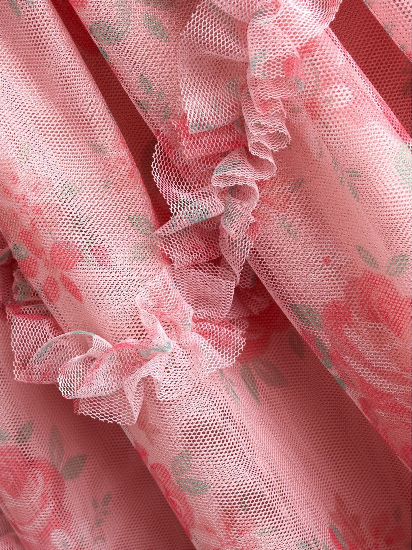 JoJo Maman Bébé Rose Pink Printed Tulle Ruffle Party Dress image 4