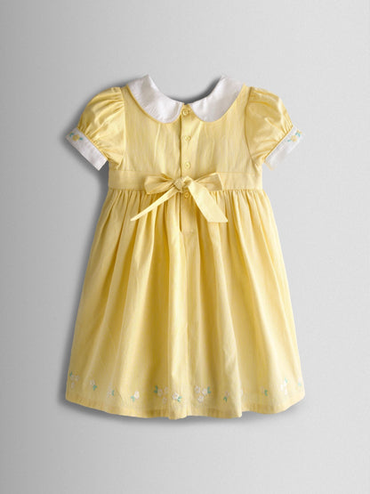 Dsiney Kidz - JoJo Maman Bébé Light Yellow Bud Floral Smocked Party Dress image 3