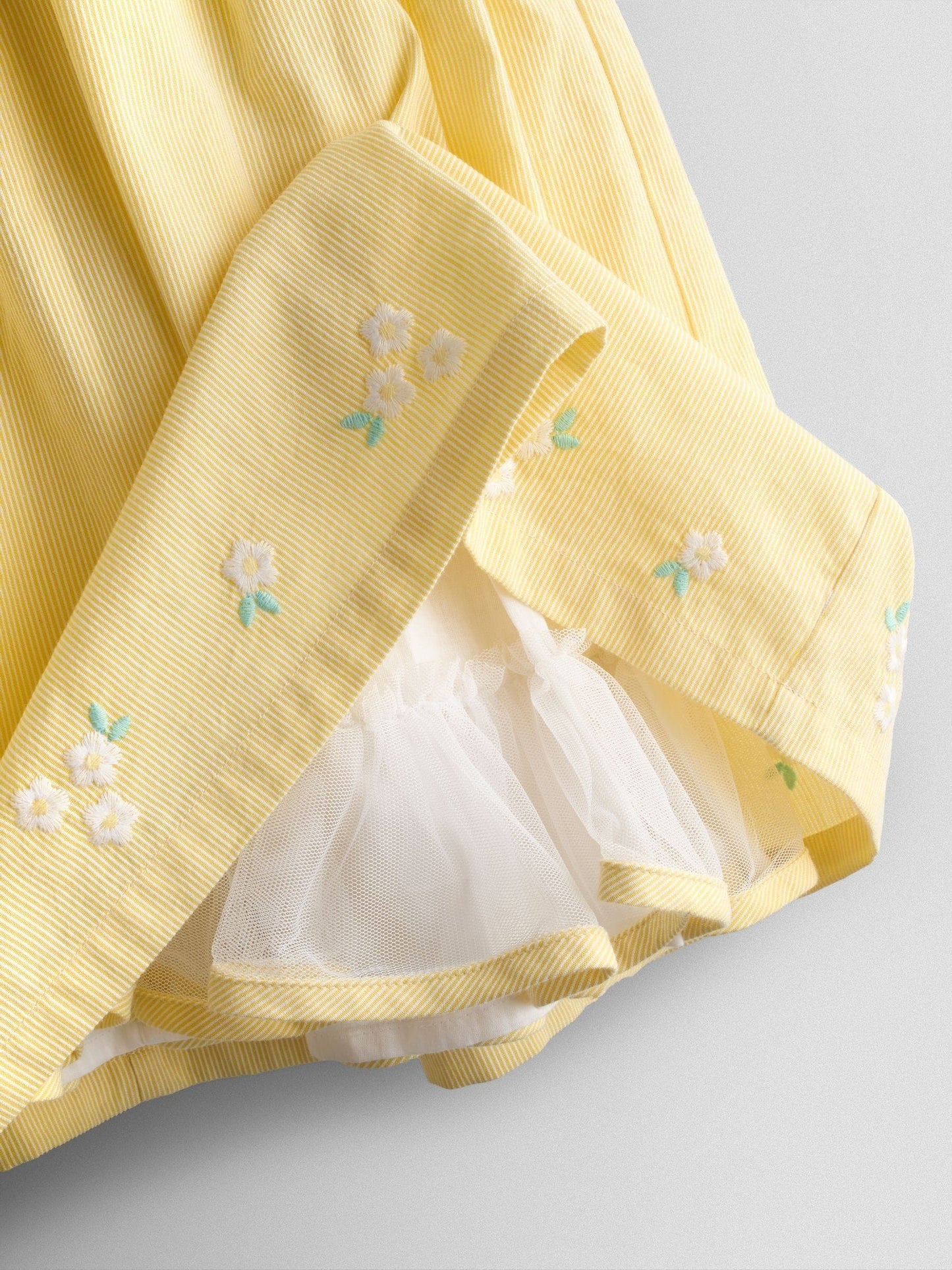 Dsiney Kidz - JoJo Maman Bébé Light Yellow Bud Floral Smocked Party Dress image 6