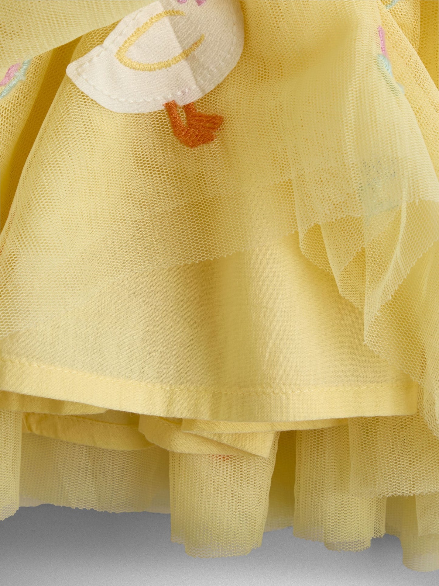 JoJo Maman Bébé Yellow Duck & Bunny Appliqué Tulle Party Dress image 5