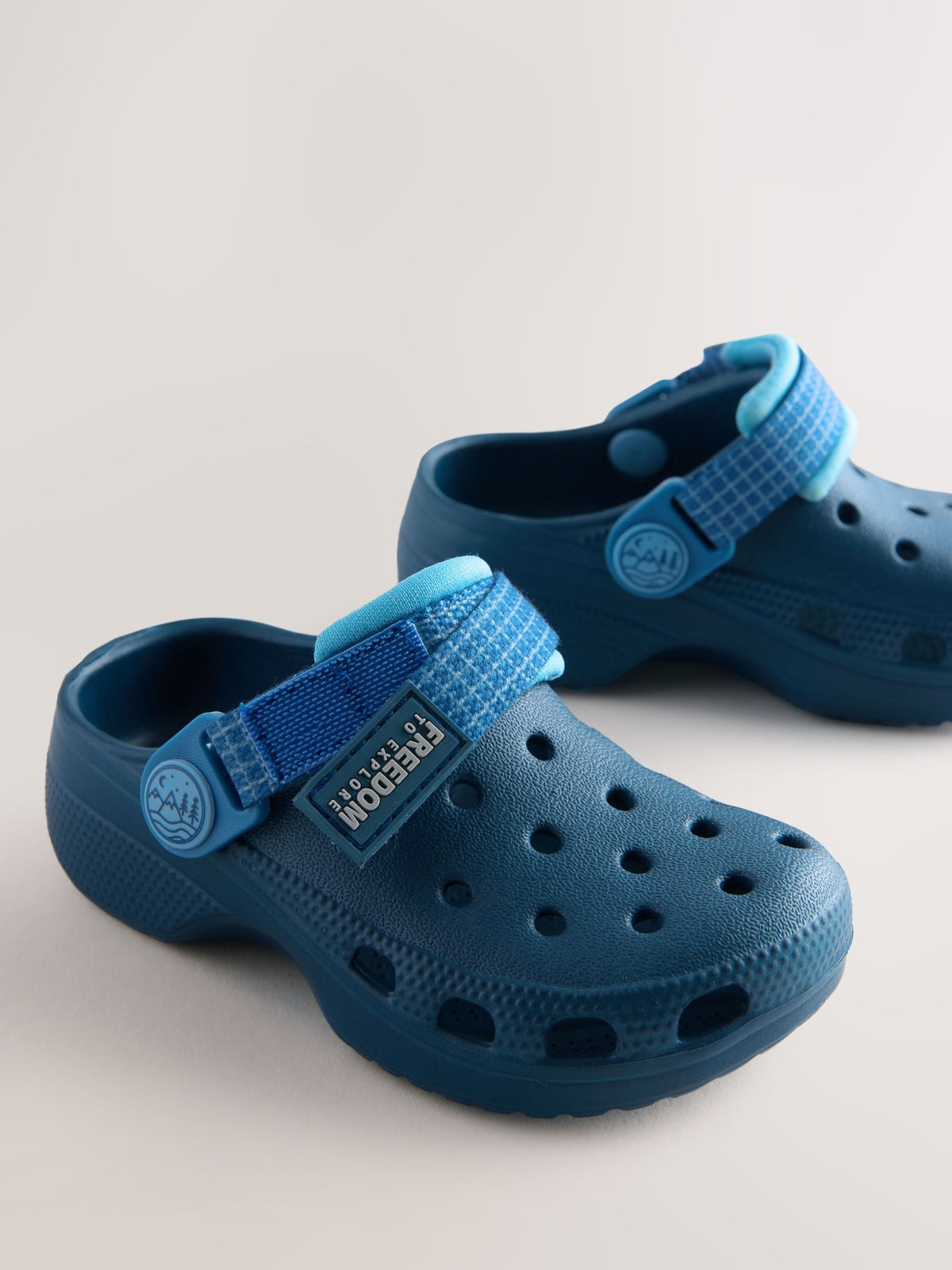 Navy Blue Tape Strap Clogs image 5