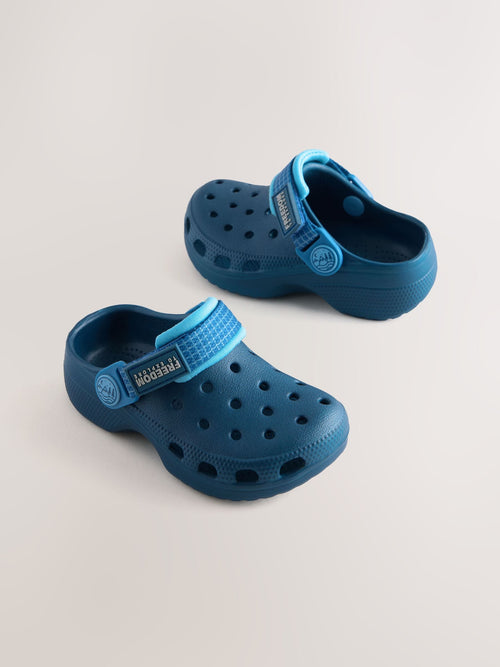 Navy Blue Tape Strap Clogs image 1